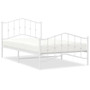 Bed Frame White Powder-Coated Steel Twin Bed Frame Rectangular A949-373851