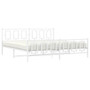 Bed Frame White Powder-Coated Steel Full Bed Frame Rectangular A949-374314