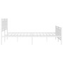 Bed Frame White Powder-Coated Steel Full Bed Frame Rectangular A949-374314