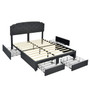 Full Size Grey Linen Adjustable Headboard 4 Drawer Storage Platform Bed Q280-FUGR3244