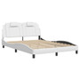 Bed Frame "Viana" with LED without Mattress White 53.9"x74.8" A949-3214057