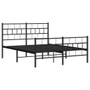 Metal Bed Frame Black Powder-Coated Steel King Size A949-355679