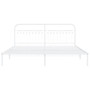Bed Frame White Steel Full Bed Frame Rectangular Traditional A949-376655