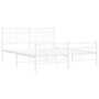Bed Frame White Powder-Coated Steel King Size Bed Frame A949-373760