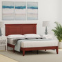 Full Traditional Solid Oak Wooden Platform Bed Frame with Headboard in Cherry Q280-CHWA5477