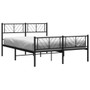 Metal Bed Frame Black Powder-Coated Steel 59 x 79 in King Size A949-372199