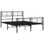 Metal Bed Frame Black Powder-Coated Steel 59 x 79 in King Size A949-372199