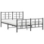 Bed Frame Black Powder-Coated Steel King Size Bed Frame A949-355581