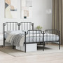 Bed Frame Black Powder-Coated Steel 53.1 x 74.8 in Bed Frame A949-373904