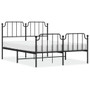 Bed Frame Black Powder-Coated Steel 53.1 x 74.8 in Bed Frame A949-373904