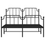 Bed Frame Black Powder-Coated Steel 53.1 x 74.8 in Bed Frame A949-373904
