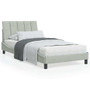 Bed Frame Light grey Velvet Twin Appealing Design Bed Frame A949-3207873