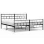 Metal Bed Frame Black Powder-Coated Steel 76 x 80 in Bed Frame A949-355683