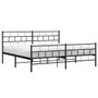 Metal Bed Frame Black Powder-Coated Steel 76 x 80 in Bed Frame A949-355683