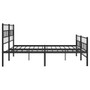 Metal Bed Frame Black Powder-Coated Steel 76 x 80 in Bed Frame A949-355683