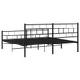 Metal Bed Frame Black Powder-Coated Steel 76 x 80 in Bed Frame A949-355683