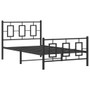 Bed Frame Black Powder-coated steel Twin Bed Frame Rectangular A949-374254