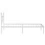 Bed Frame White Powder-Coated Steel Single Bed Frame A949-353581