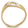 TS362 - Rose Gold + Rhodium 925 Sterling Silver Ring with AAA Grade CZ  in Clear A874-TS362