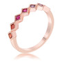 Rose Gold Plated Multi-Color Septem Princess Cut Half Eternity Band R599-R08737A-V01