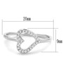 3W866 - Rhodium Brass Ring with AAA Grade CZ  in Clear A874-3W866