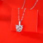 Casual Moissanite CZ Heart Dangle 925 Sterling Silver Necklace R866-JZ_667859567982