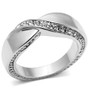 3W264 - Rhodium Brass Ring with Top Grade Crystal  in Clear A874-3W264