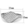 3W726 - Rhodium Brass Ring with AAA Grade CZ  in Clear A874-3W726