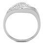 3W726 - Rhodium Brass Ring with AAA Grade CZ  in Clear A874-3W726