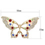 LO2907 - Flash Rose Gold White Metal Brooches with Top Grade Crystal  in Multi Color A874-LO2907