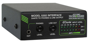  Model 5202 Dante® to Phones and Line Output Interface