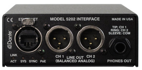  Model 5202 Dante® to Phones and Line Output Interface - Rear
