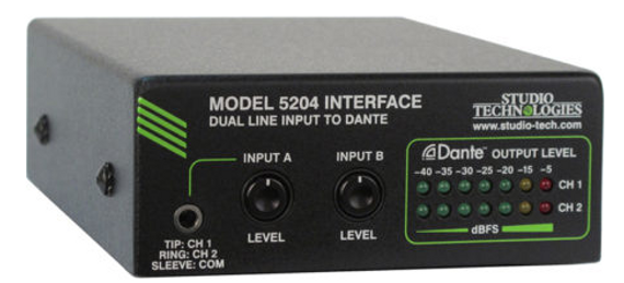 Model 5204 Dual Line Input to Dante Interface