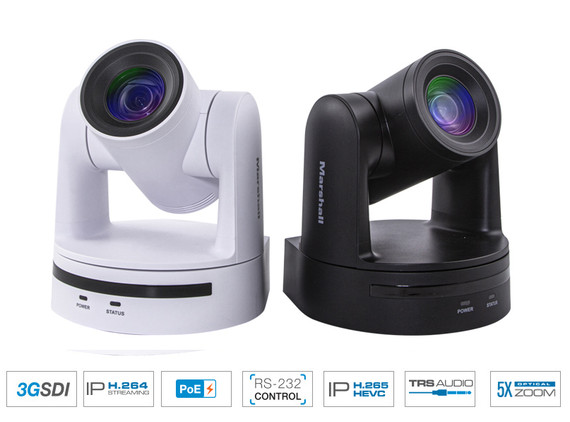 Marshall Electronics CV605-BK - 5x HD60 IP PTZ Camera Marshall Electronics CV605-BK - 5x HD60 IP PTZ Camera