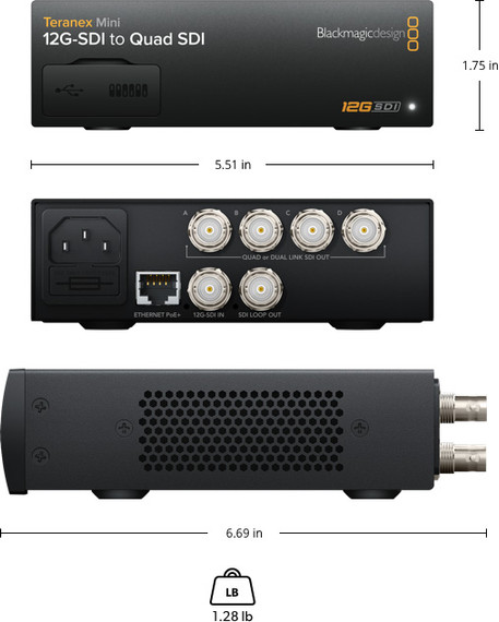 【美品】BlackMagic 12G-SDI to Quad SDI Blackmagic Mini 12G-SDI to Quad SDI Converter - dmshdvideo.com