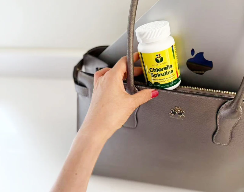 Never Leave Home Without Nature Complete Certified Organic Chlorella + Spirulina 2-In-1