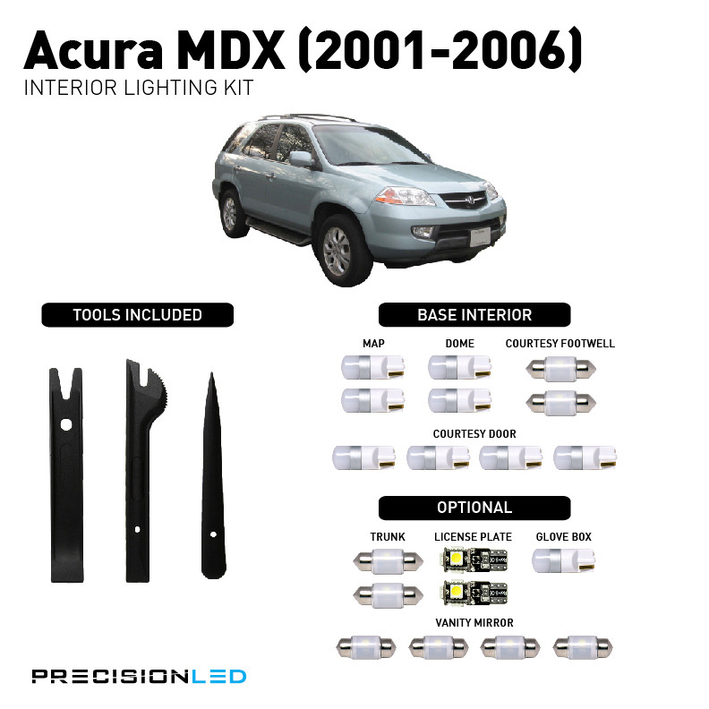 IJDMTOY 6-Piece 5050 SMD LED Interior Light Kit For 2004-2008 Acura TL & Type-S – Map, Dome, Door