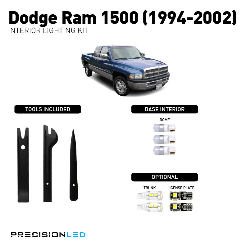 Dodge Ram 1500 Premium LED Interior Lighting Package 2002, 2001