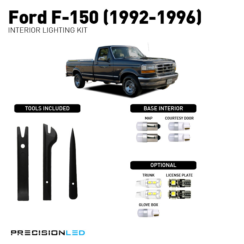 Ford F-150 Premium LED Interior Lighting Package 1996, 1995, 1994