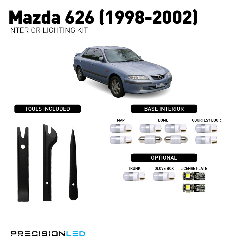 Mazda 626 Premium LED Interior Lighting Package 2002, 2001, 2000, 1999