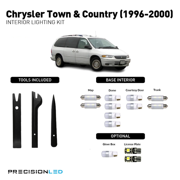 Chrysler Town & Country Premium LED Interior Lights Kits (1996-2000)