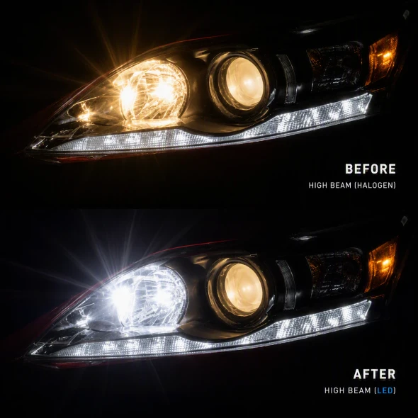 High Beam before & after