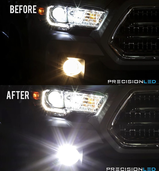 LED Fog light before and after