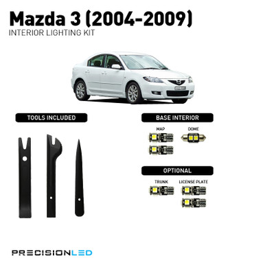 AutoGoody 8-Piece Hot Pink LED Interior Light Kit For 2004-2009 Mazda 3 – Dome, Map, Courtesy Lights