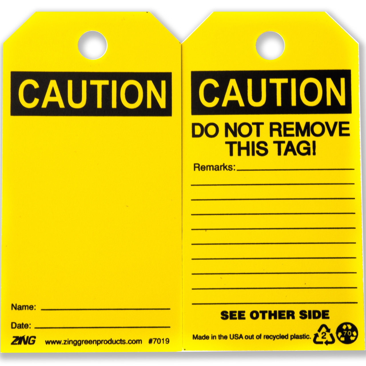 tag Zing Eco Safety Tag - CAUTION - 10/Pack | Kasama.us