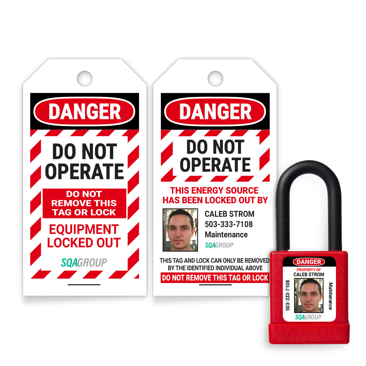 Custom Lockout Tagout Kit (5 Tags, 5 Padlock Decals) Kasama