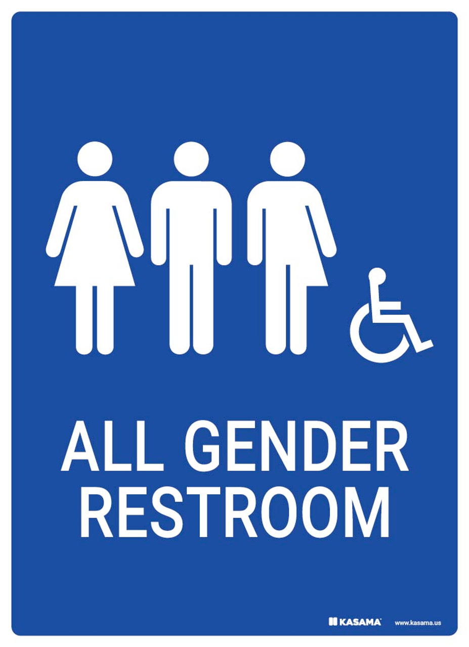 Restroom Sign - All Gender, ADA - Blue - Kasama.us