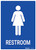 Restroom Sign - Female - Blue