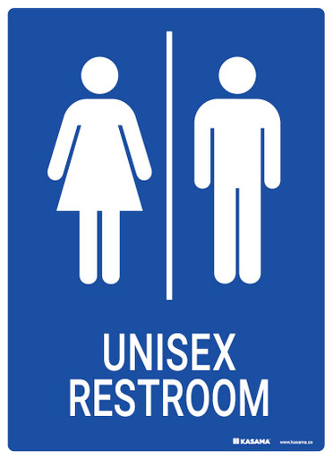 Restroom Sign - Unisex - Blue 