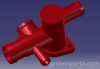 GruvenParts.com MK4 VW and MK1 Audi TT 1.8T Coolant Flange.  Color is shown for display purposes only.